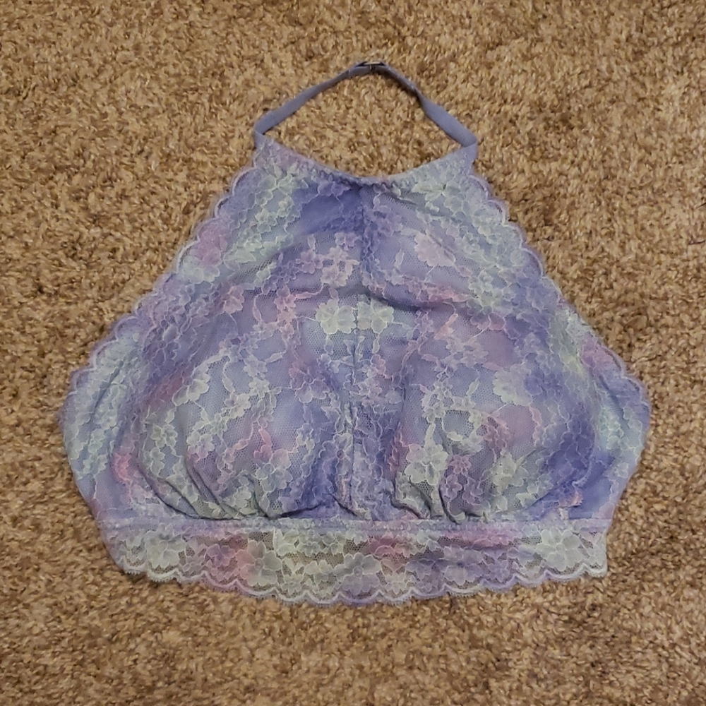 blue high neck bralette